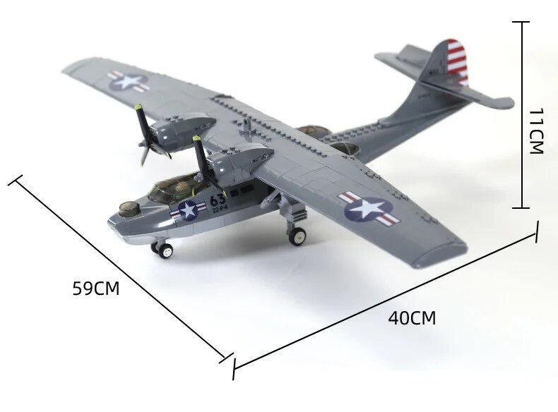 WWII PBY Catalina Aircraft Seaplane Building Blocks Set | General Jim’s Toys & Bricks | GJ-PBY5A