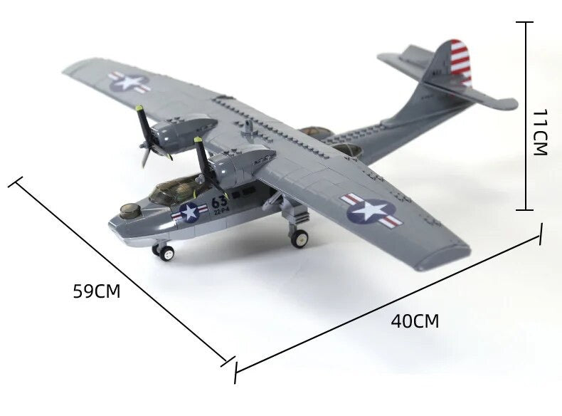 WW2 Military PBY Catalina Water Aircraft Seaplane Building Blocks Set | General Jim’s Toys