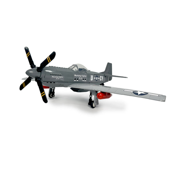 P-51 Mustang Fighter Jet Building Block Set, 258 Pieces | General Jim’s Toys