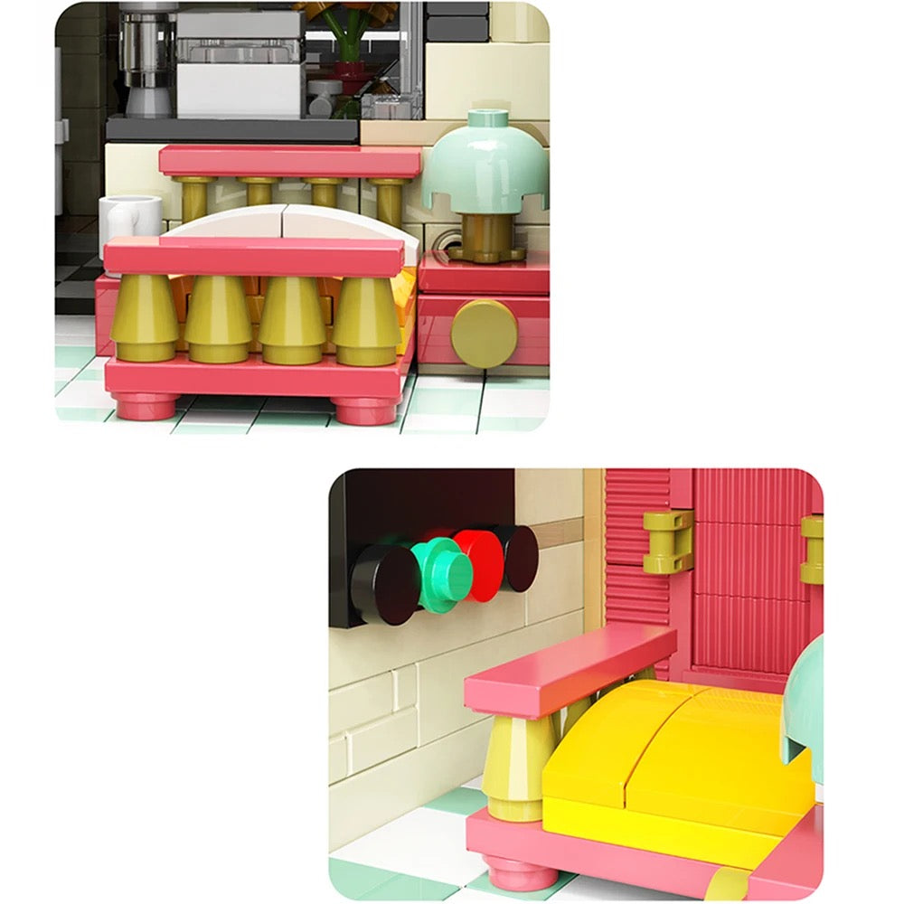 Old Town Pizzeria Modular Building Blocks Toy Set | General Jim's Toys & Bricks | GJ-PZS