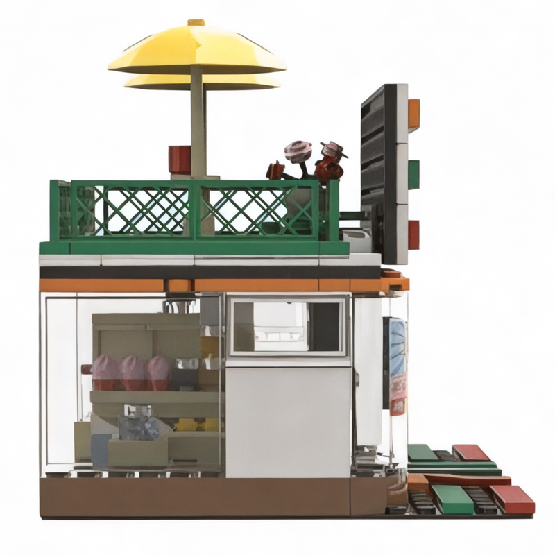 Modular Convenience Store & Gas Station Building Blocks Set - 320 Piece Creator Street Bricks | General Jim's Toys