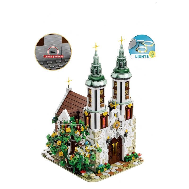 St. Andrew’s Church Building Block Set - 3221 Pieces, Medieval Architecture Model Modular Building Set | General Jim’s Toys