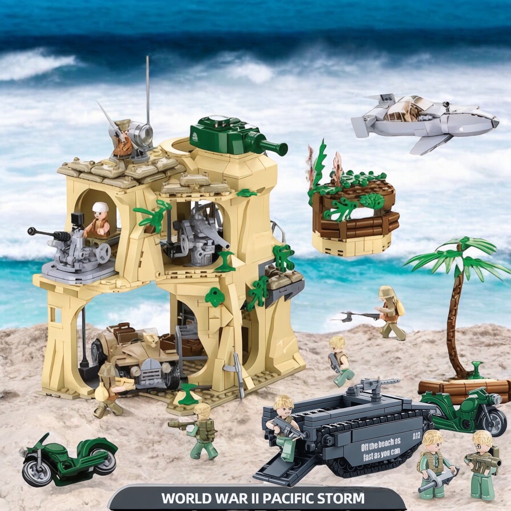 Battle of Iwo Jima WWII Military Building Blocks Set | General Jim's Toys & Bricks | GJ-BIJ