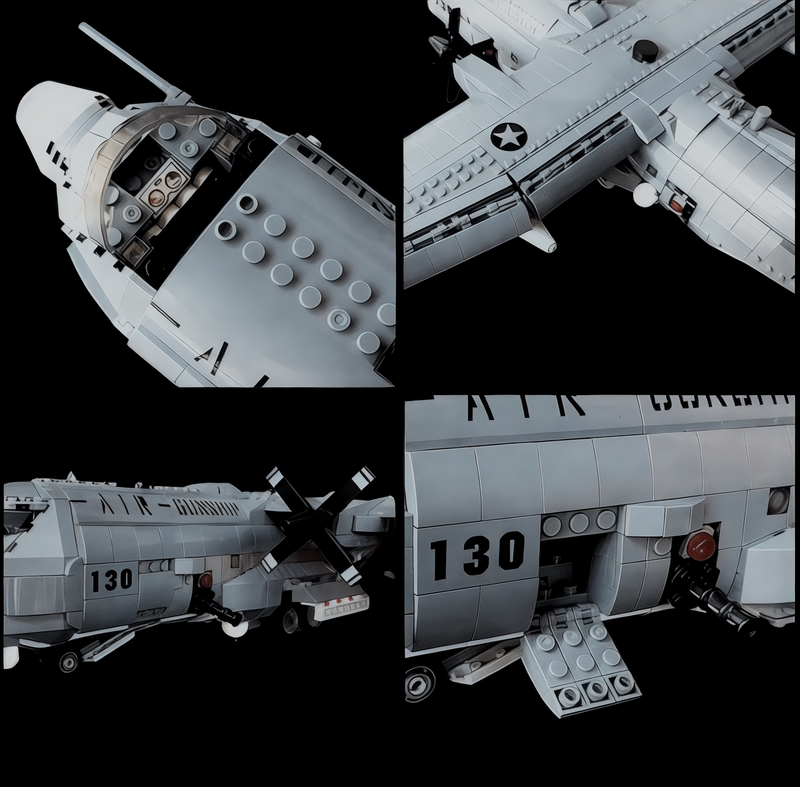 AC-130 Hercules Air Gunship Building Blocks Plane- Ground-Attack Aircraft