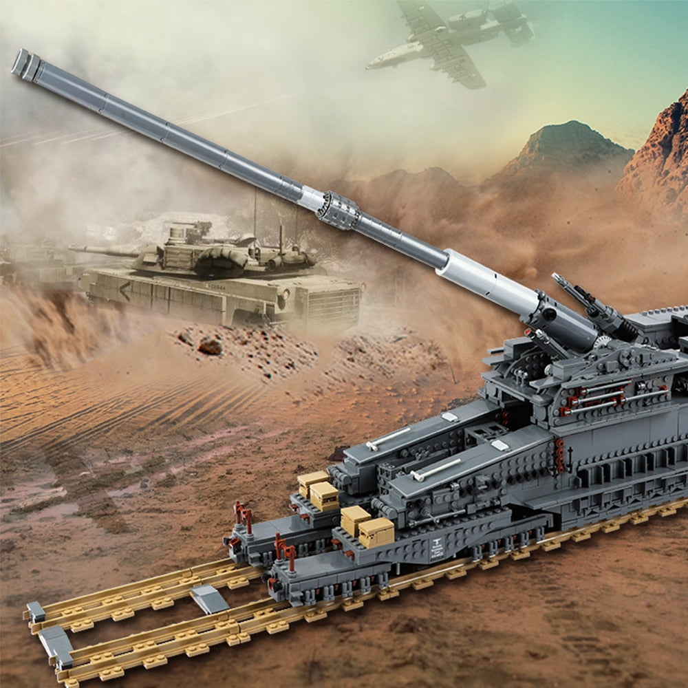 WWII Dora Railway Gun Building Block Set | General Jim's Toys & Bricks | GJ-DRGUN