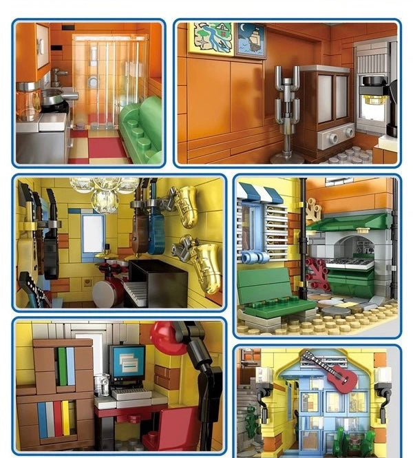 Lighted Music Store & Coffee Café Modular Building Block Set | General Jim's Toys & Bricks | GJ-LMS