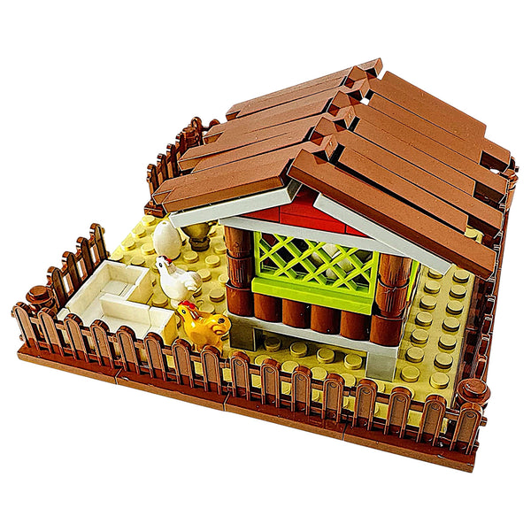 Chicken Coop Hen House Building Blocks Toy Bricks Set | General Jim's Toys