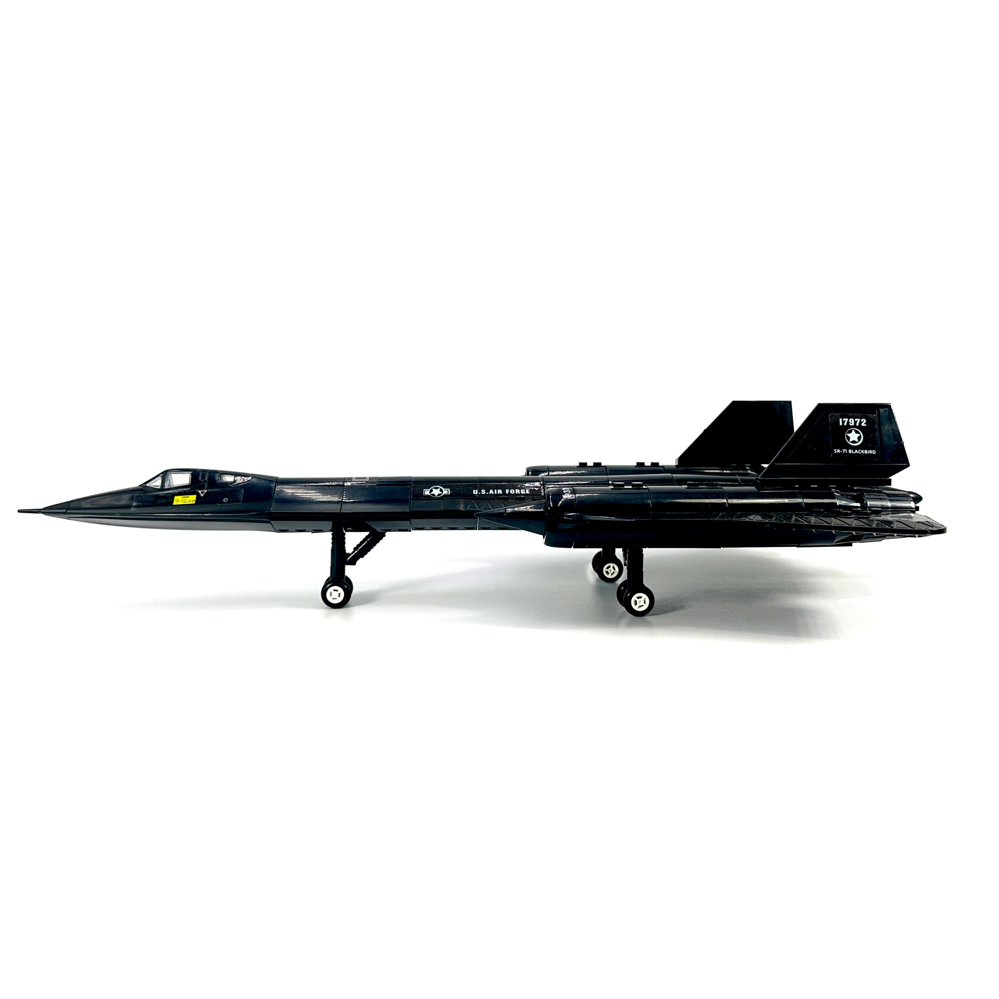 Full left side view of SR-71 supersonic aircraft model