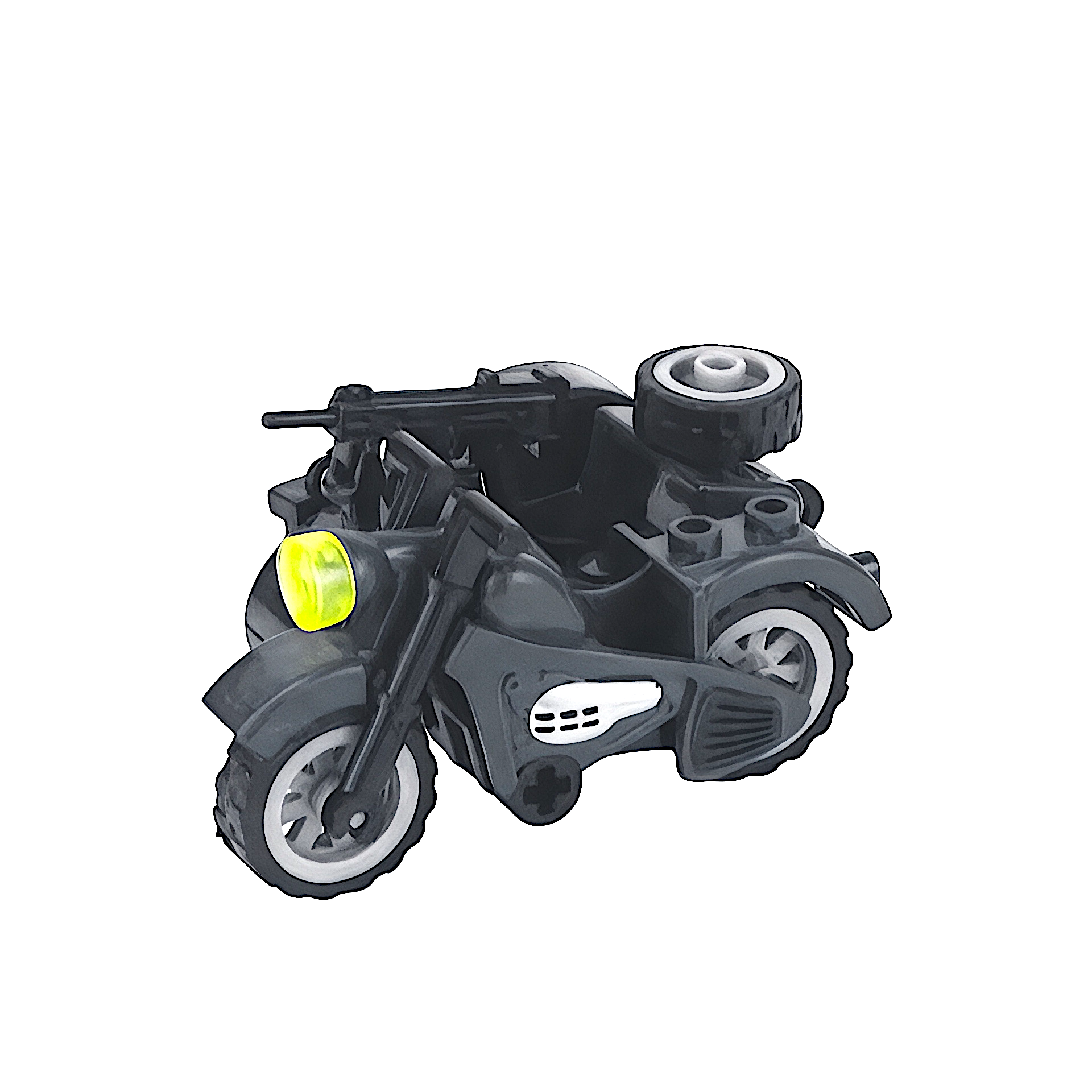 WWII German Military Motorcycle with Removable Sidecar (Grey) Building Blocks Set | General Jim's Toys & Bricks | GJ-GMWSD