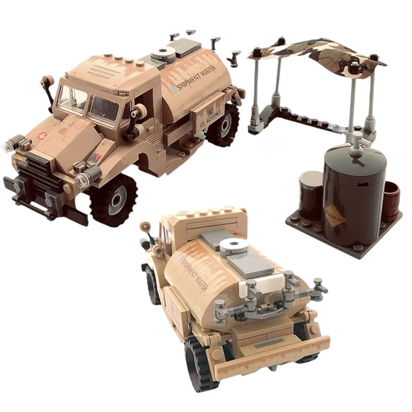 Water Tanker Truck Building Blocks Set