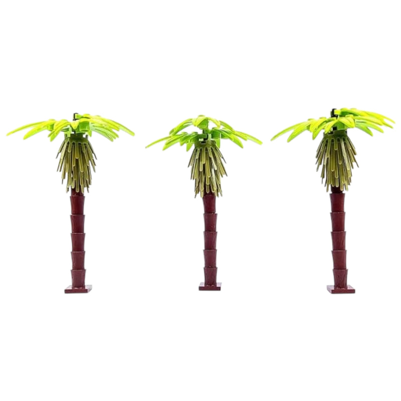 Coconut Palm Trees Building Blocks Toy Bricks Set | Set of 6 5" inch Coconut Palms | General Jim's Toys