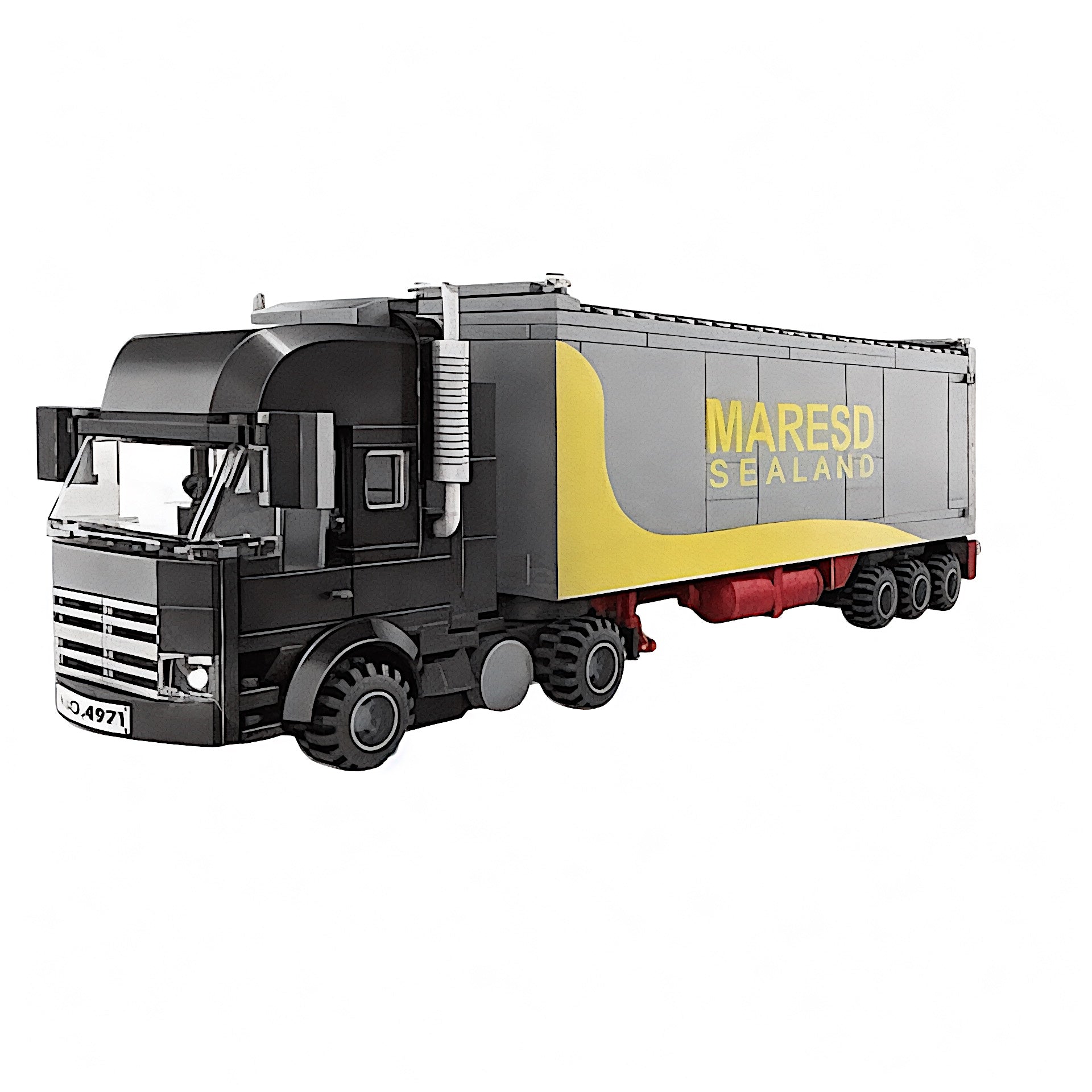 Black Cargo Truck Building Bricks Set | General Jim's Toys & Bricks | GJ-BCT