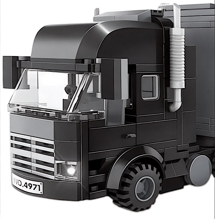 Black Cargo Truck Building Bricks Set | General Jim's Toys & Bricks | GJ-BCT