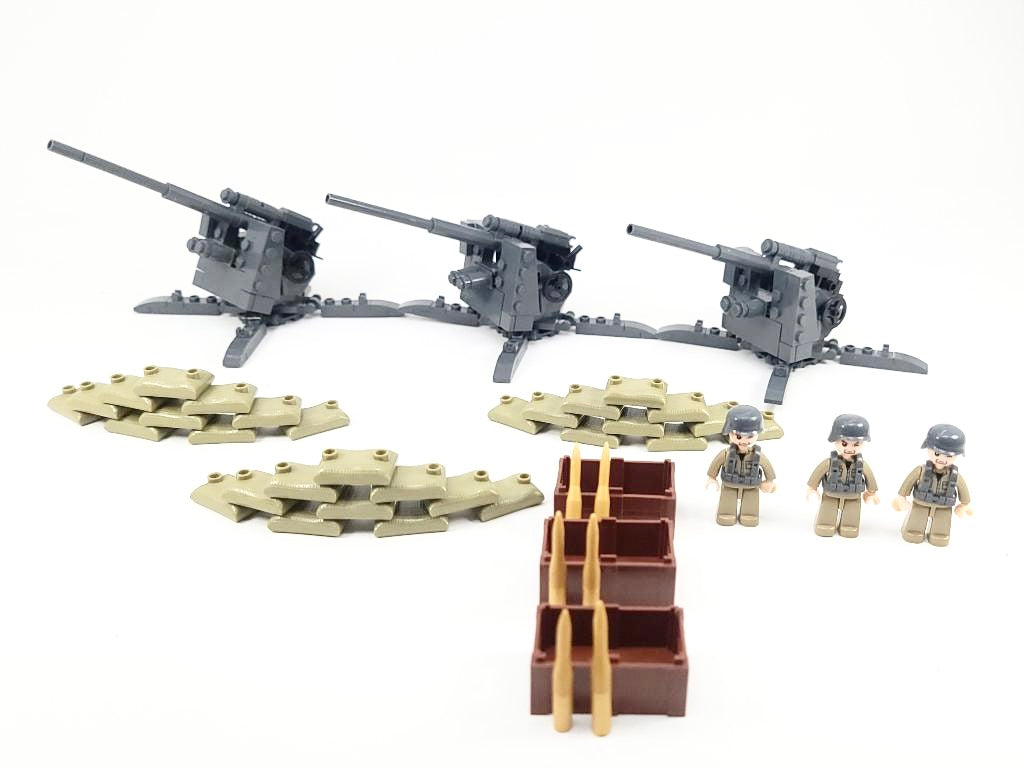WWII German Anti-Aircraft Gun Building Blocks Set | General Jim's Toys & Bricks | GJ-GAB
