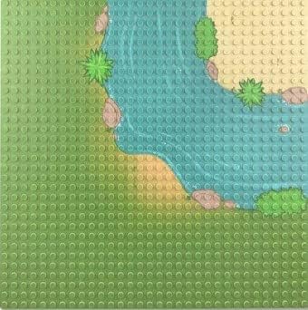 Complete Set of Sandy River Island Baseplates -9 Pack  | General Jim's Toys & Bricks | GJ-9MBPS