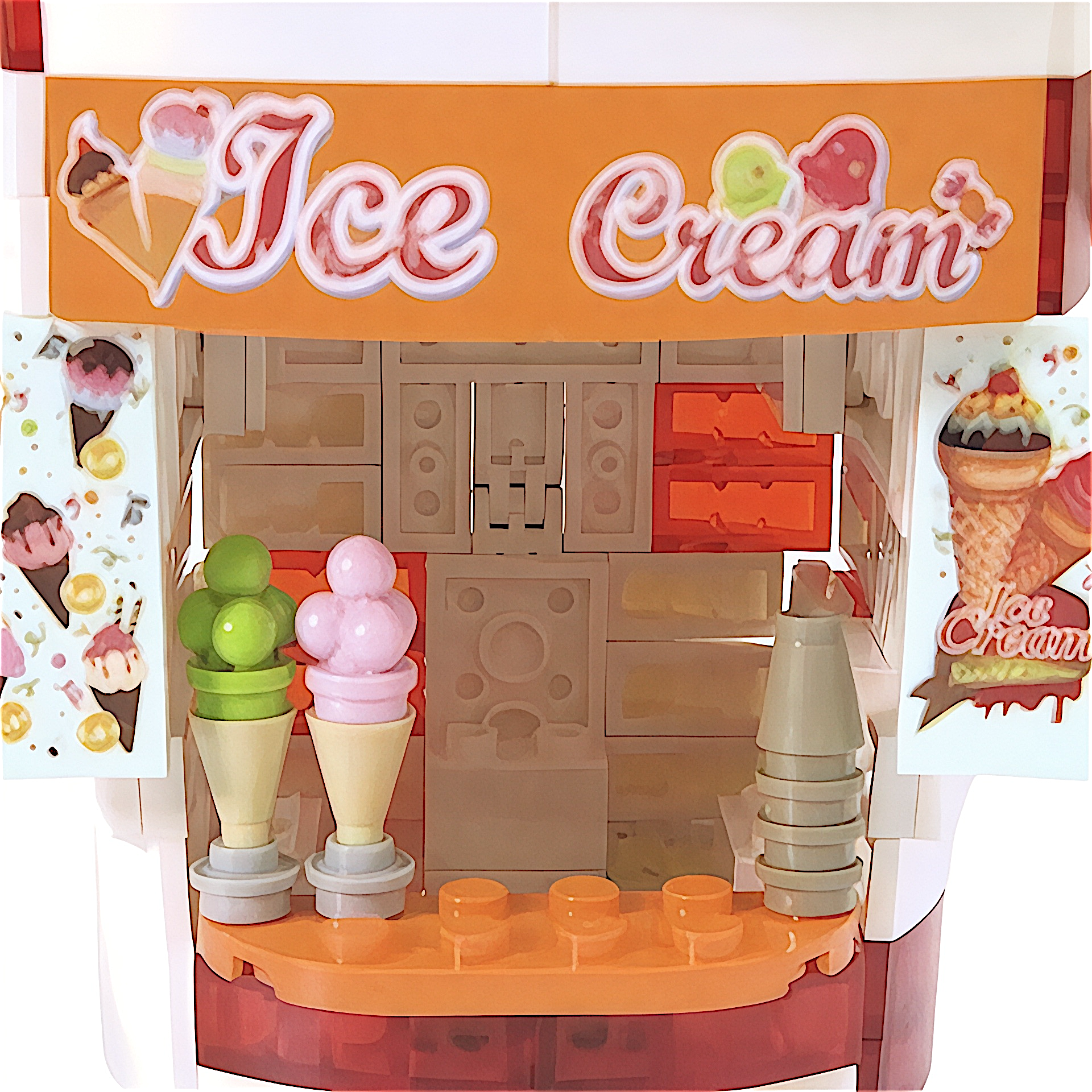 City Series Ice Cream Stand Building Blocks Set | General Jim's Toys & Bricks | GJ-ICCS
