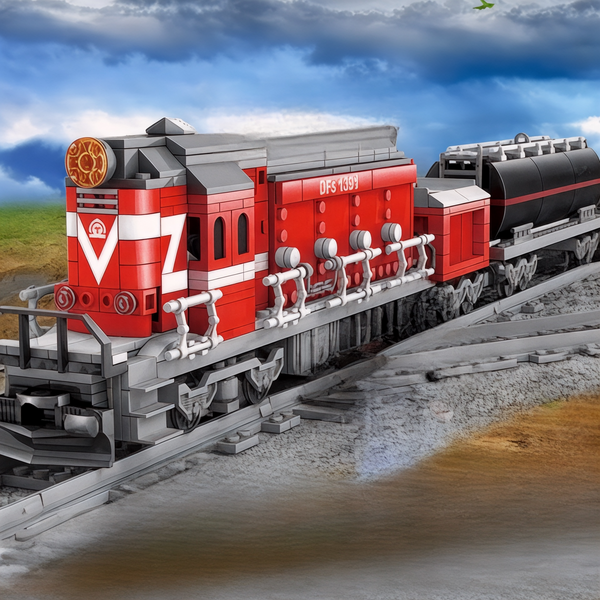 City Series Power Red Diesel Cargo Train Building Bricks Set | General Jim's Toys | GJ-EBRT