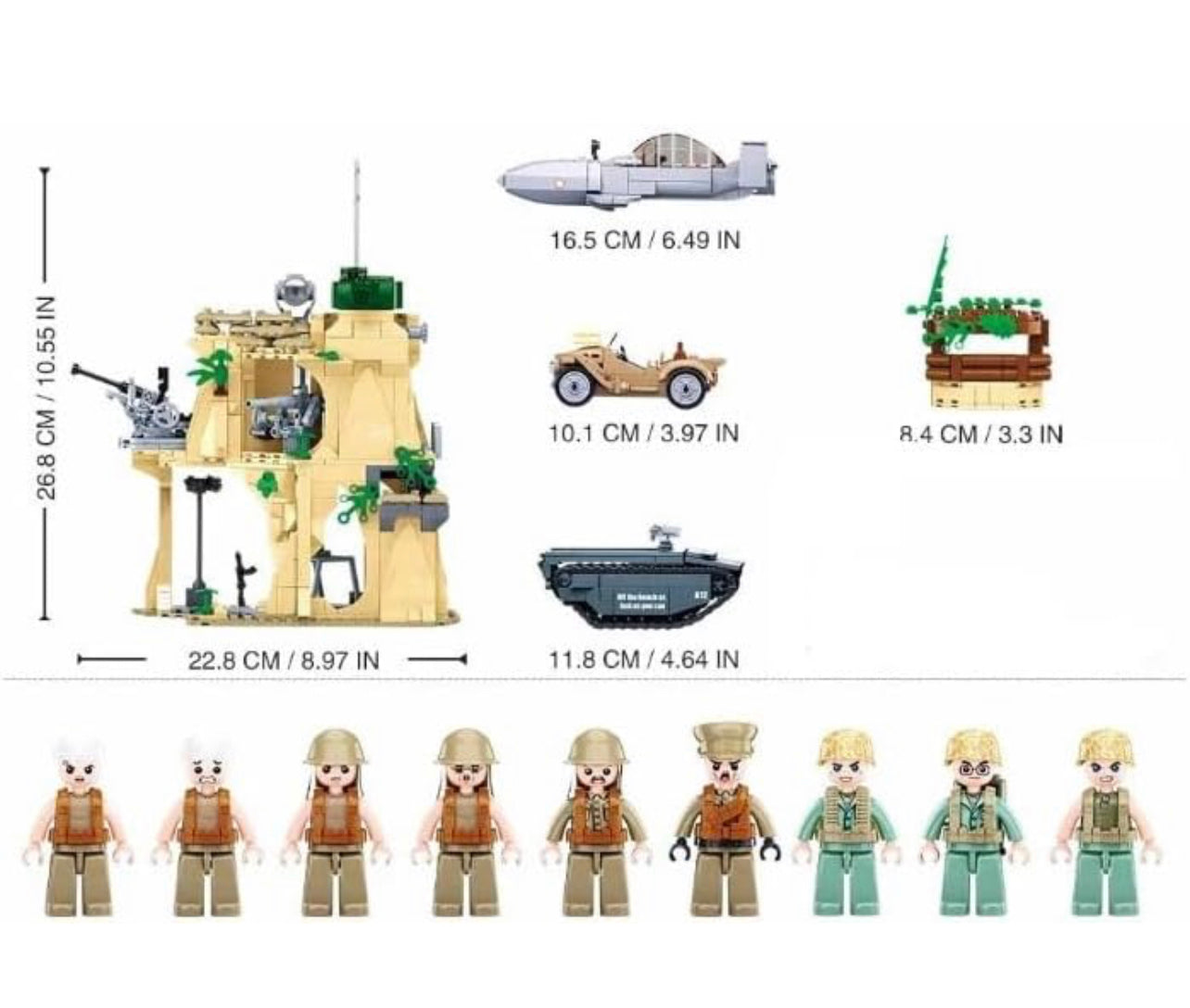 Open Box | Battle of Iwo Jima WWII Military Building Blocks Set | 1,124 Pieces | GJ-BIJ