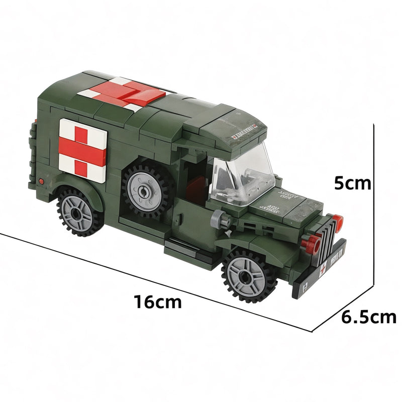 262 Piece Military WW2 Ambulance Building Blocks Toy Bricks Set | General Jim's Toys