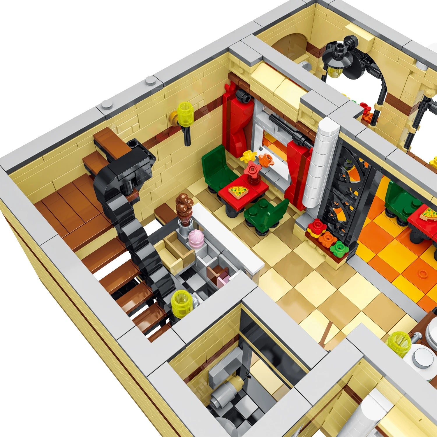 Old Town Pizzeria Modular Building Blocks Toy Set | General Jim's Toys & Bricks | GJ-PZS