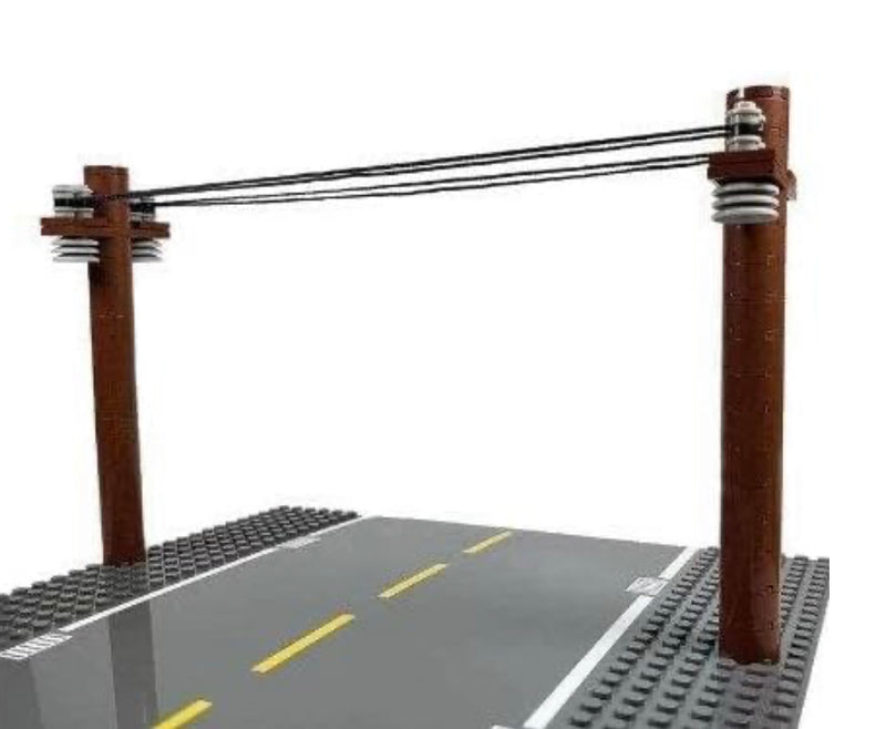 Telephone Pole Traffic Set (Qty 5) for Train Building Blocks Sets
