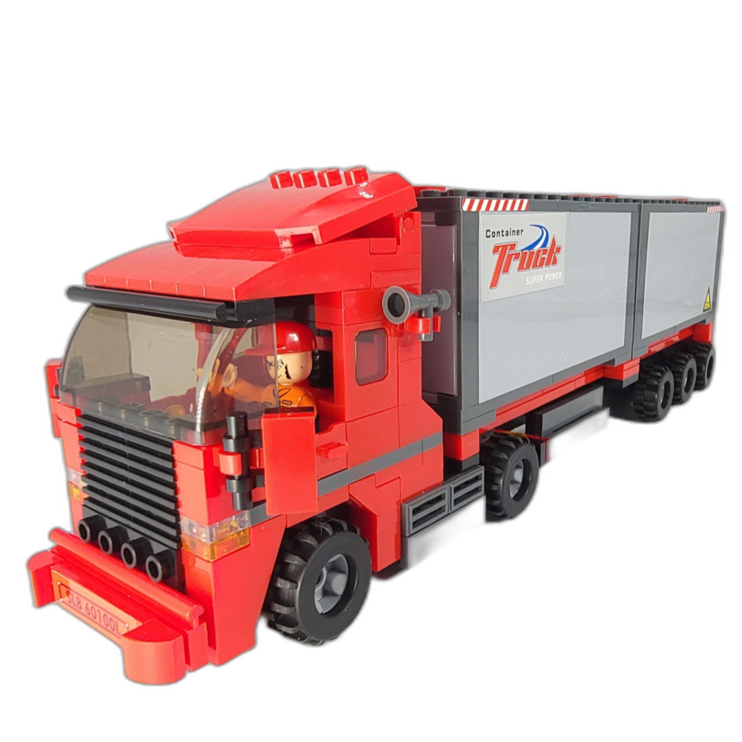 Mighty Red Hauler Double Container Truck Building Blocks Set | General Jim's Toys & Bricks | GJ-RWST