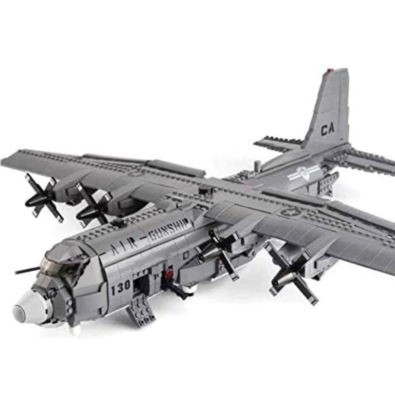 OPEN BOX Lockheed AC-130 Hercules Gunship Building Blocks Toy Bricks Set Airplane | General Jim's Toys