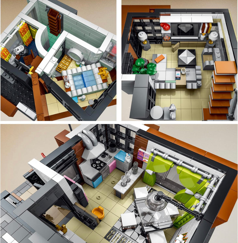 Modern Cubist Villa 3 Story Street View Creator Modular City Building Blocks Set | General Jim's Toys