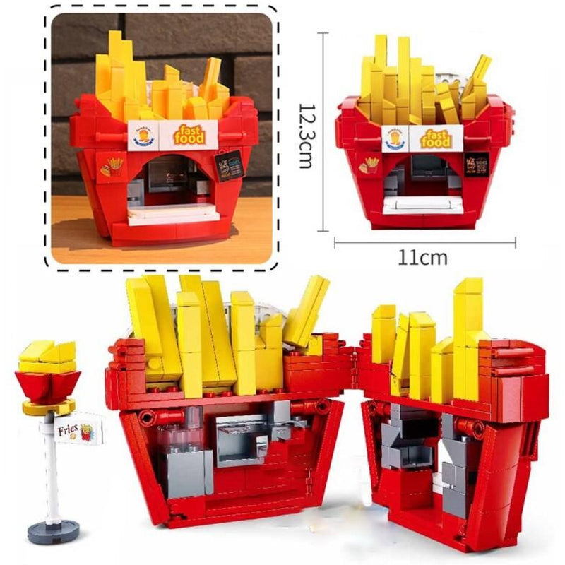 French Fry Stand Street View Creator Modular City Building Blocks Set | General Jim's Toys