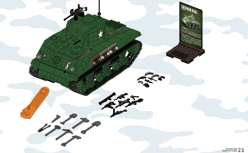 M4 Sherman WW2 Army Building Blocks Tank General Jim s Toys Bricks