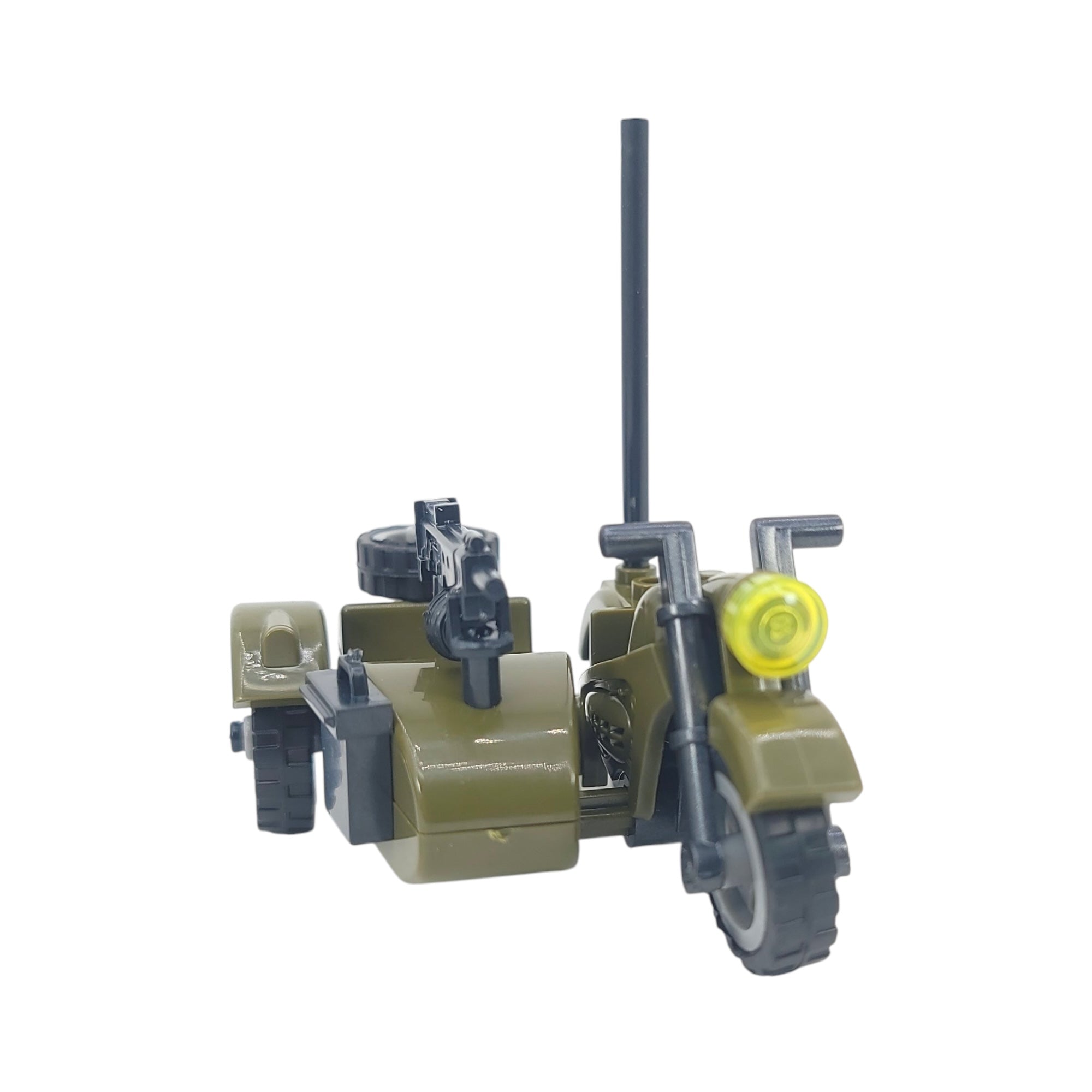 WWII German Military Motorcycle with Removable Sidecar (Green) Building Blocks Set | General Jim's Toys & Bricks | GJ-GWSD-G