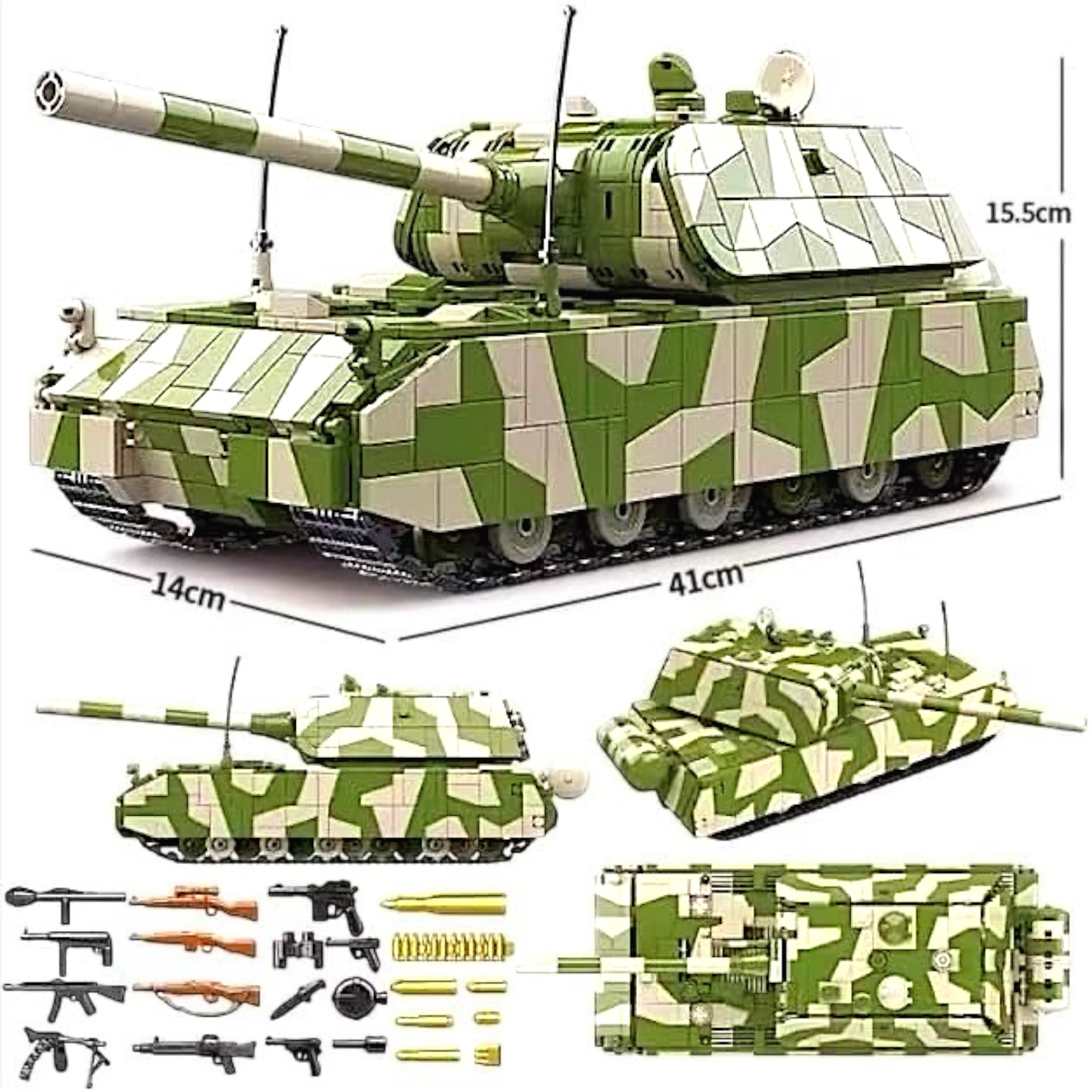WWII German Panzer VIII Maus Tank Camouflage Edition Building Blocks S