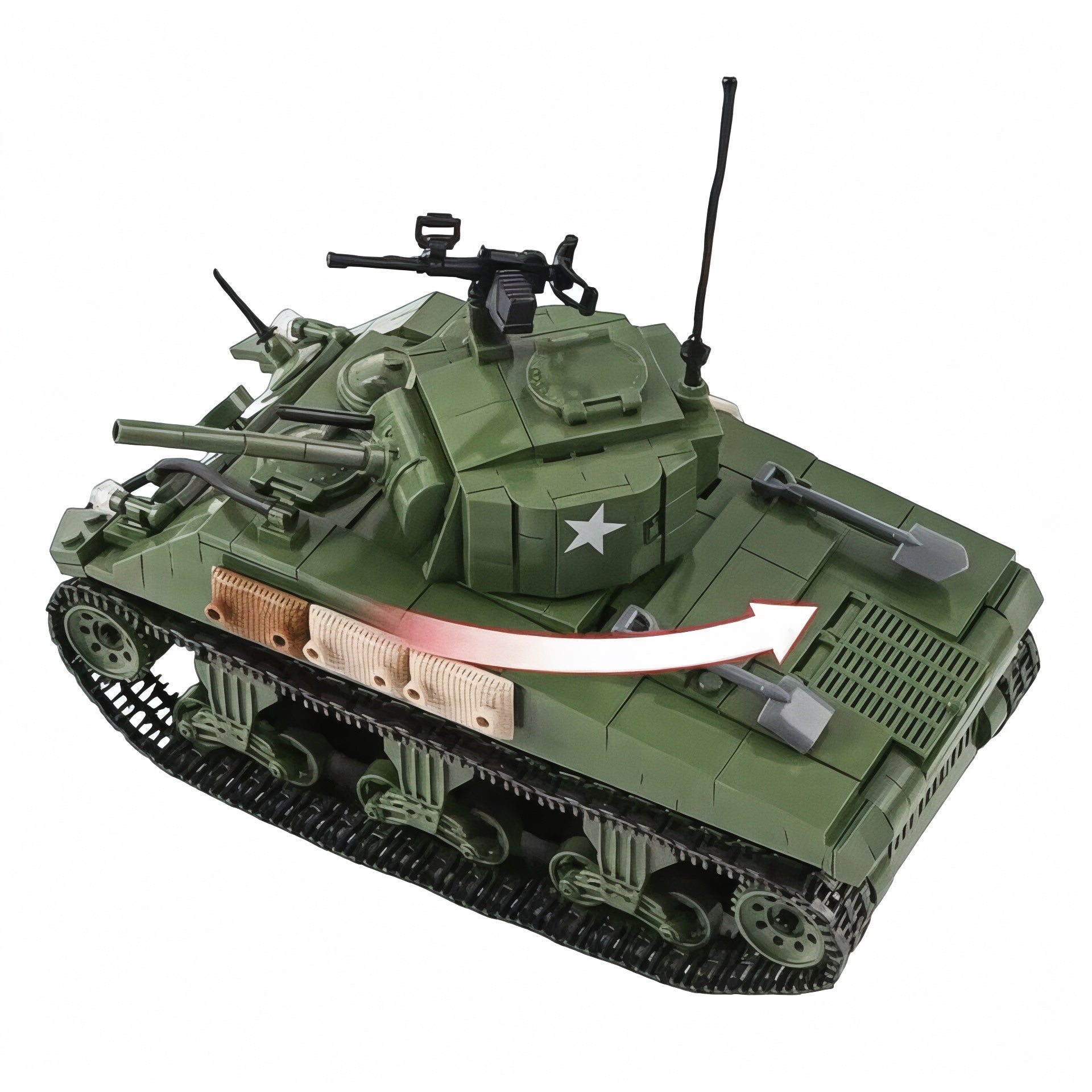 WWII M4A1 Sherman Tank Building Blocks Set