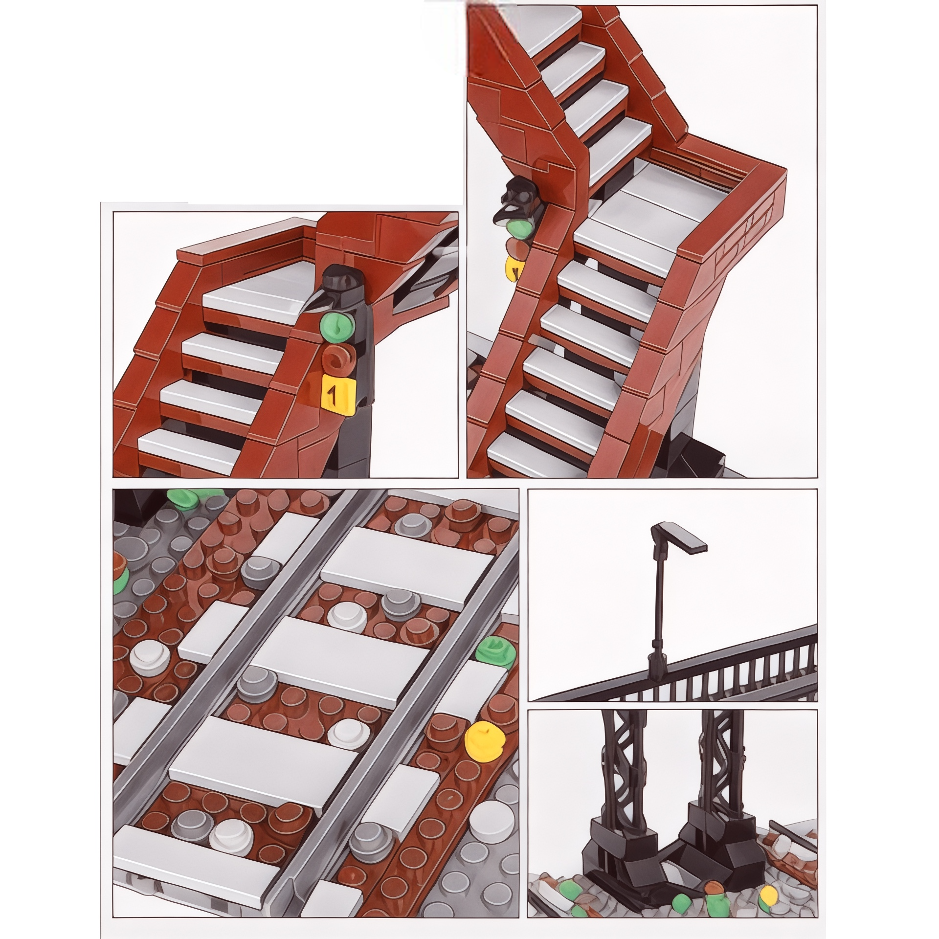 Red Railway Crossing Bridge Building Block Set | General Jim's Toys | GJ-RRC