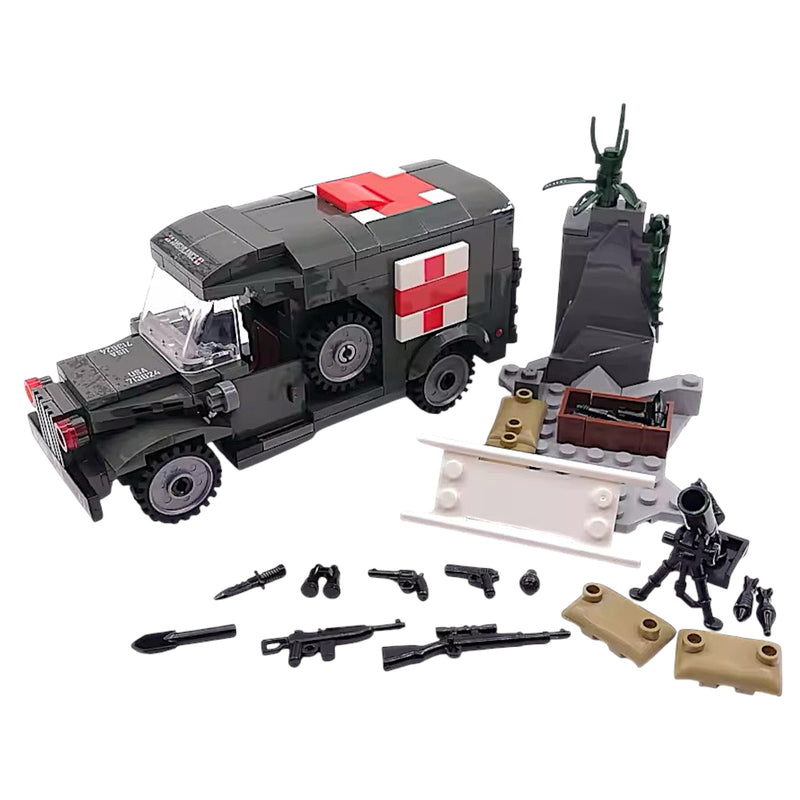 262 Piece Military WW2 Ambulance Building Blocks Toy Bricks Set | General Jim's Toys