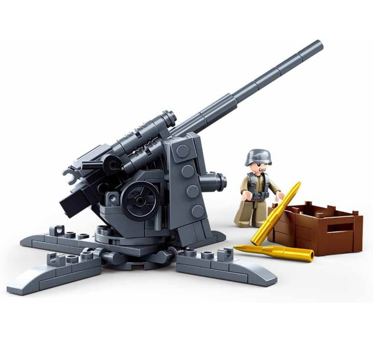 WWII German Anti-Aircraft Gun Building Blocks Set | General Jim's Toys & Bricks | GJ-GAB