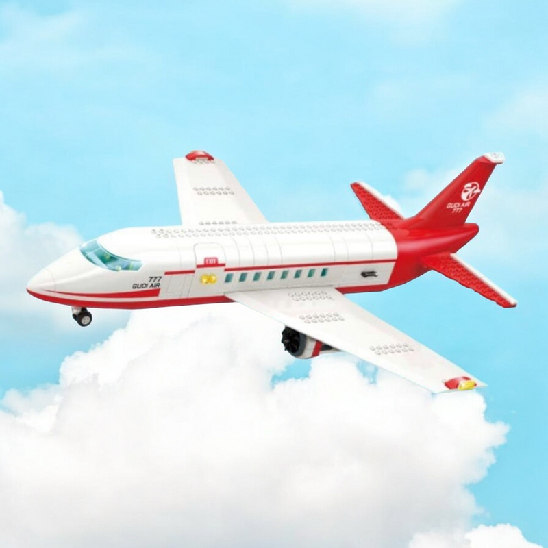 White and Red Passenger Airplane Building Blocks Toy Set 720 pieces