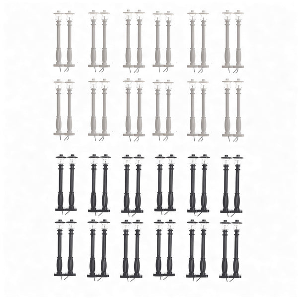 Cityscape Street Lights LED Light Pole Sets in Black or White - Building Blocks Street Lights