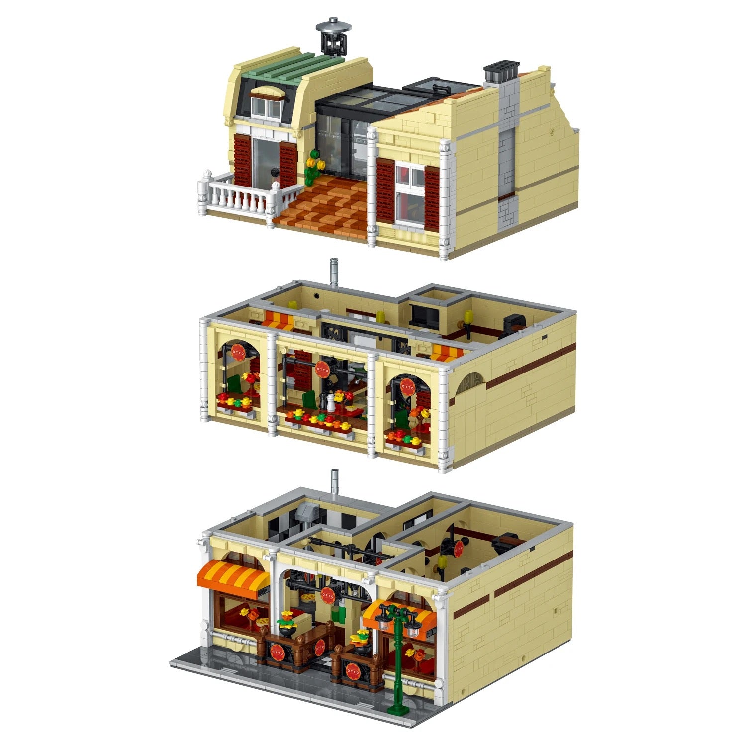 Old Town Pizzeria Modular Building Blocks Toy Set | General Jim's Toys & Bricks | GJ-PZS
