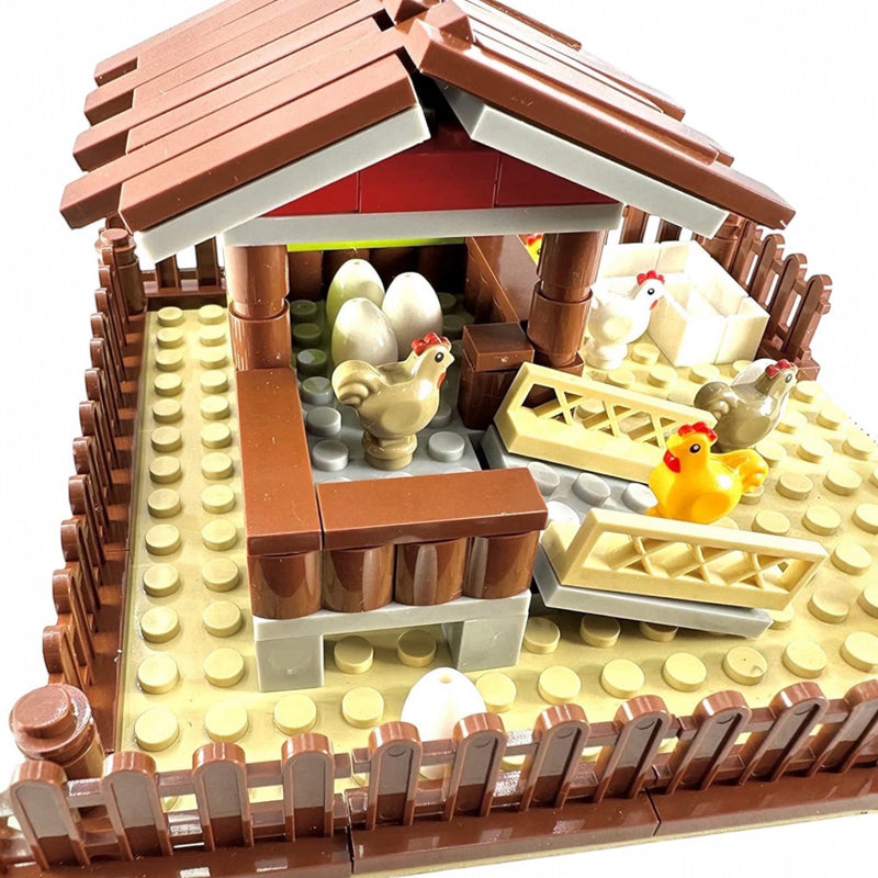 Chicken Coop Hen House Building Blocks Toy Bricks Set | General Jim's Toys