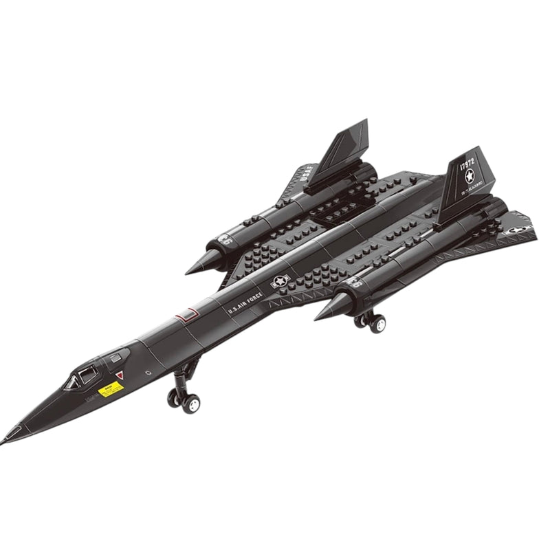 Military Series SR-71 Reconnaissance Aircraft Jet Blackbird Air Force Building Block Set (183 Pieces) -Building and Military Toys