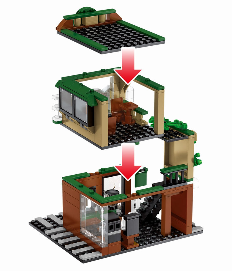 Coffee Shop Street View Creator Modular City Building Blocks Set  | General Jim's Toys