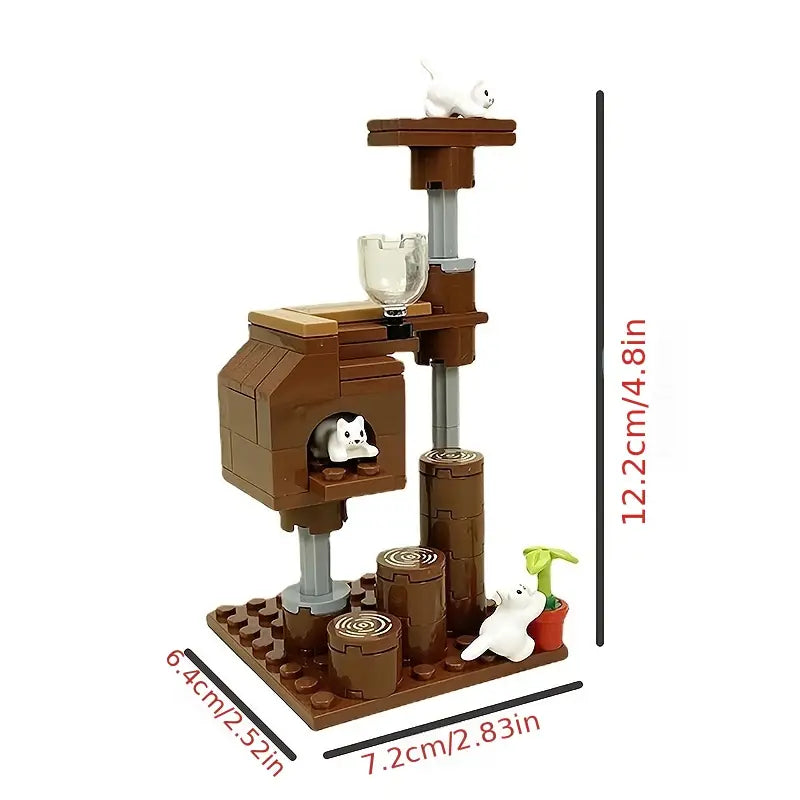 Double Decker Two Level Pets Cat & Dog House Building Block Set | General Jim's Toys