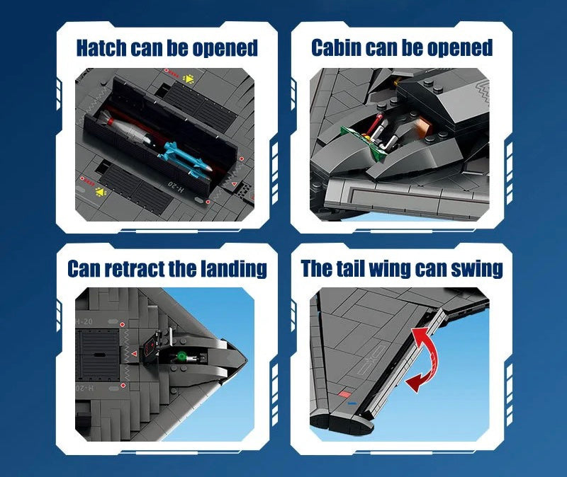 Stealth Ghost Bomber Building Block Set | General Jim's Toys & Bricks | GJ-B2SB