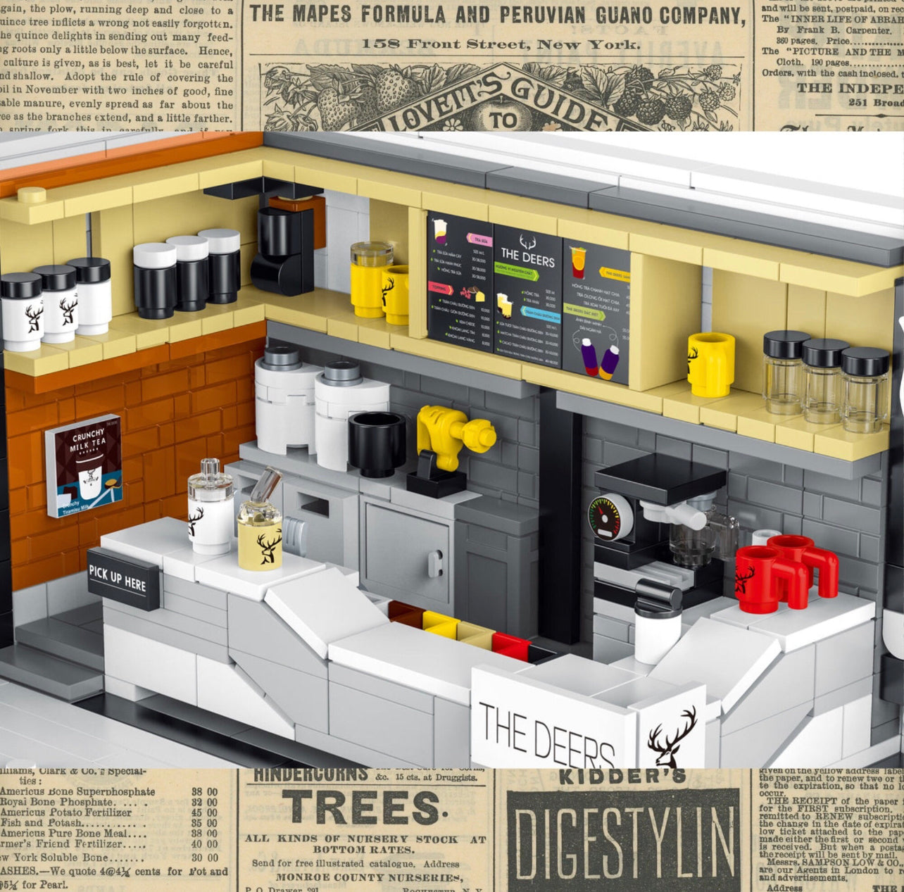 Deers Bubble Tea Café with LED Light Kit Building Blocks Set | General