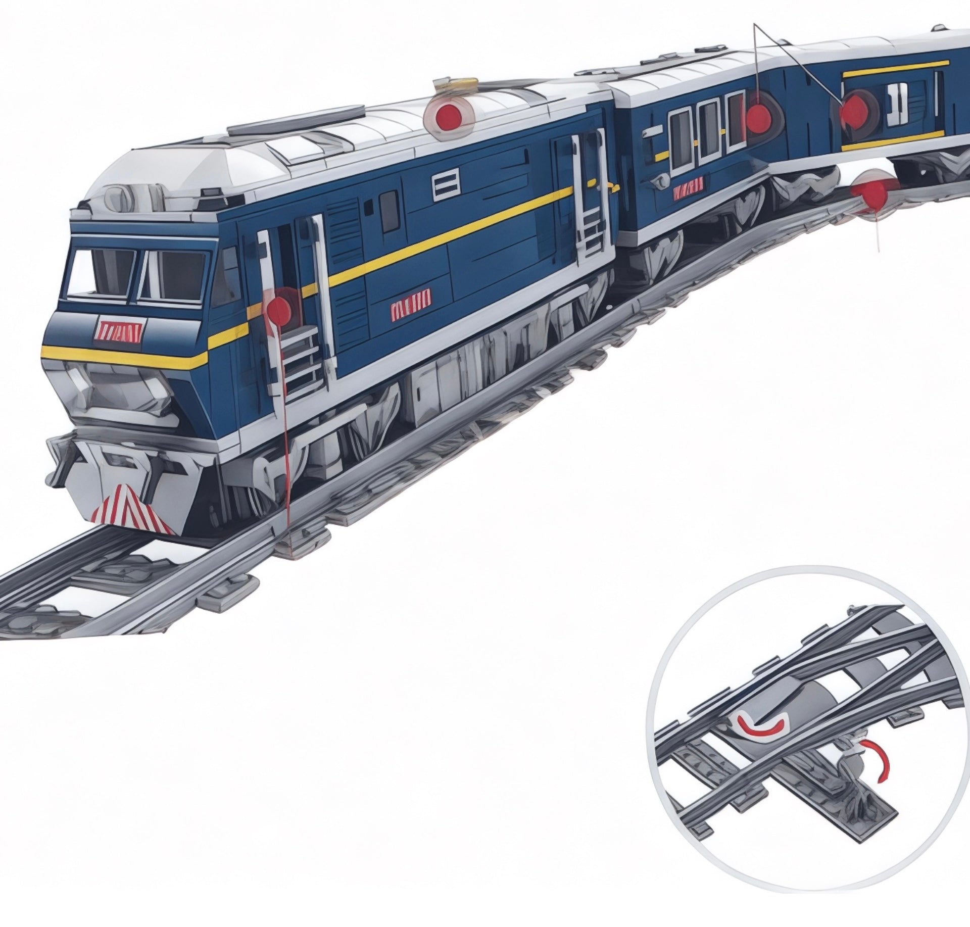 City Series Power Blue Diesel Cargo Train Building Blocks Set | General Jim's Toys | GJ-BTS