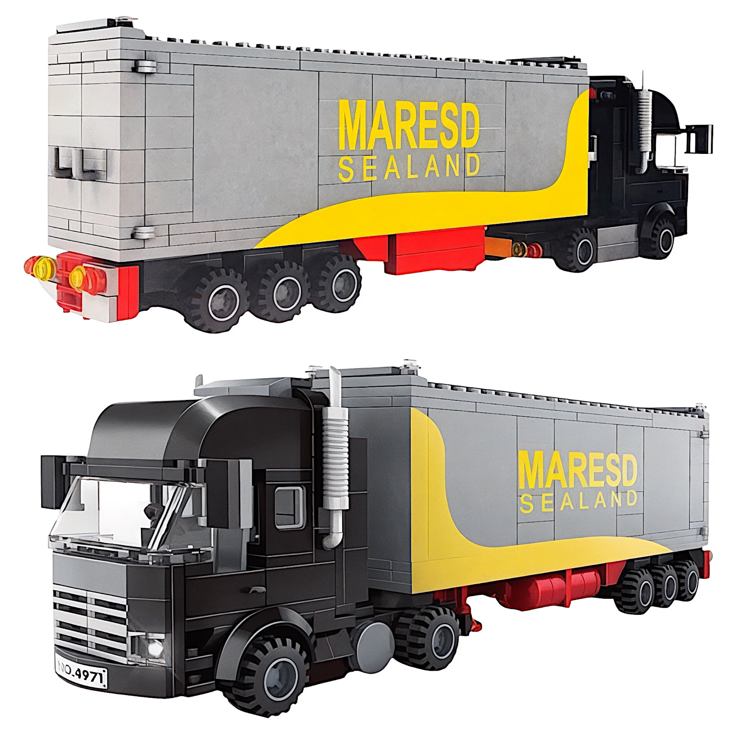 Black Cargo Truck Building Bricks Set | General Jim's Toys & Bricks | GJ-BCT