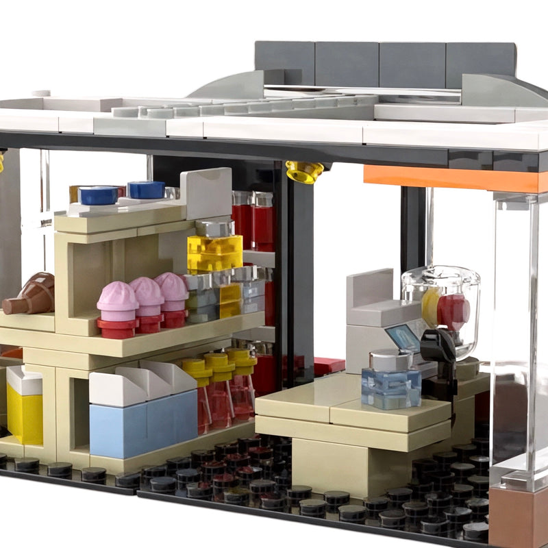 Modular Convenience Store & Gas Station Building Blocks Set - 320 Piece Creator Street Bricks | General Jim's Toys