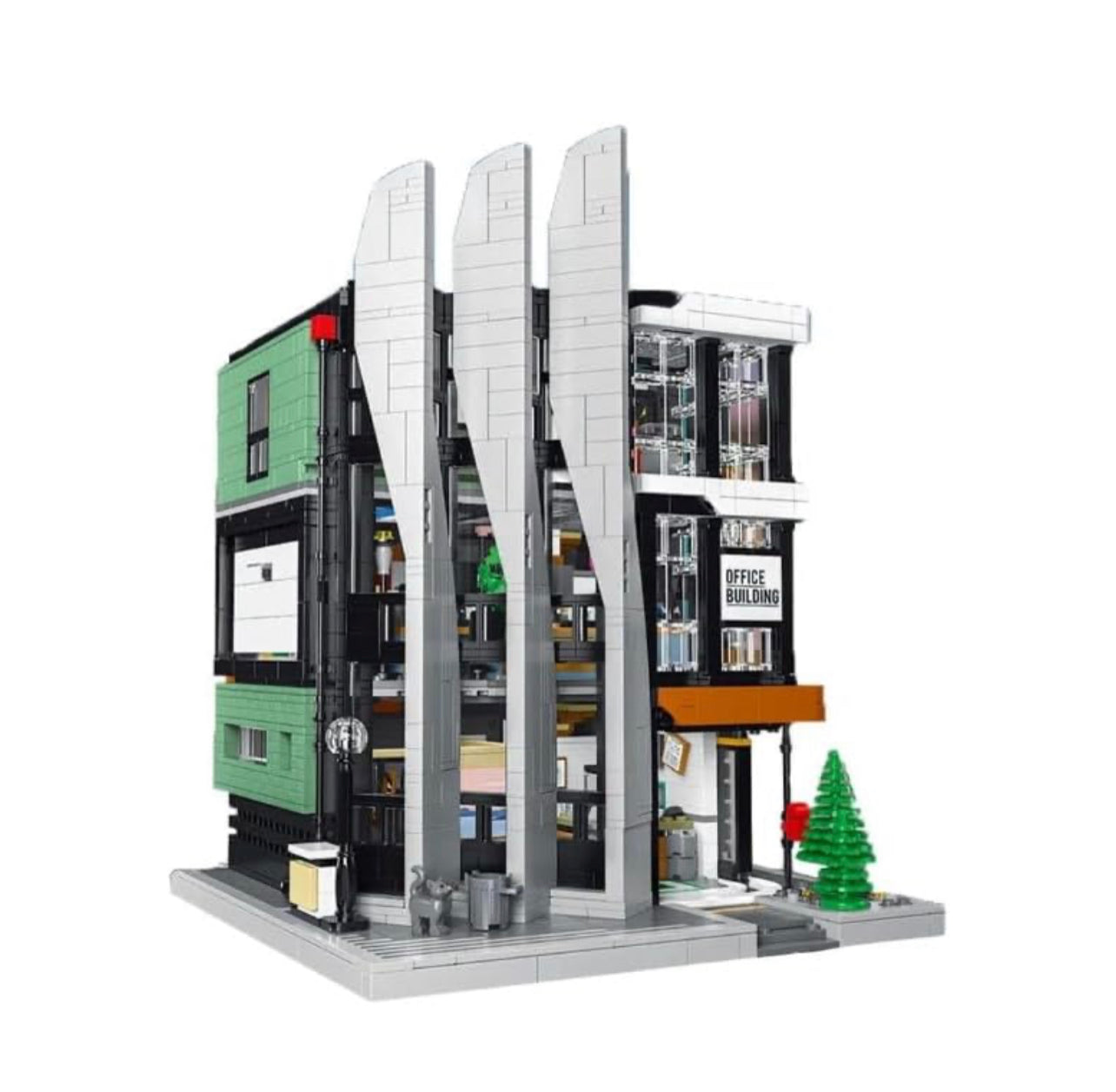 Downtown Office Building Modular Building Blocks Set with Integrated Light Panels | General Jim’s Toys & Bricks | GJ-TOB