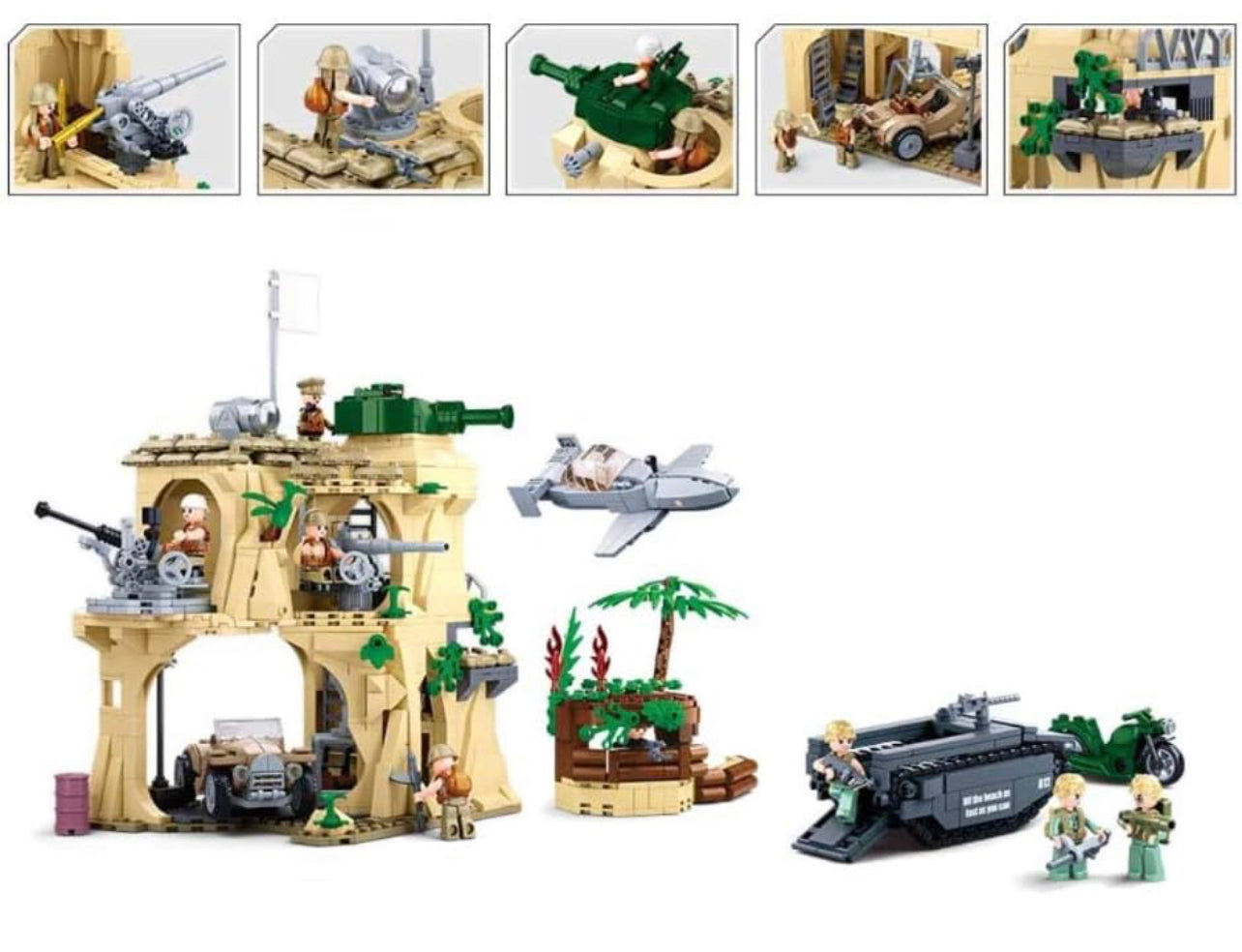 Open Box | Battle of Iwo Jima WWII Military Building Blocks Set | 1,124 Pieces | GJ-BIJ